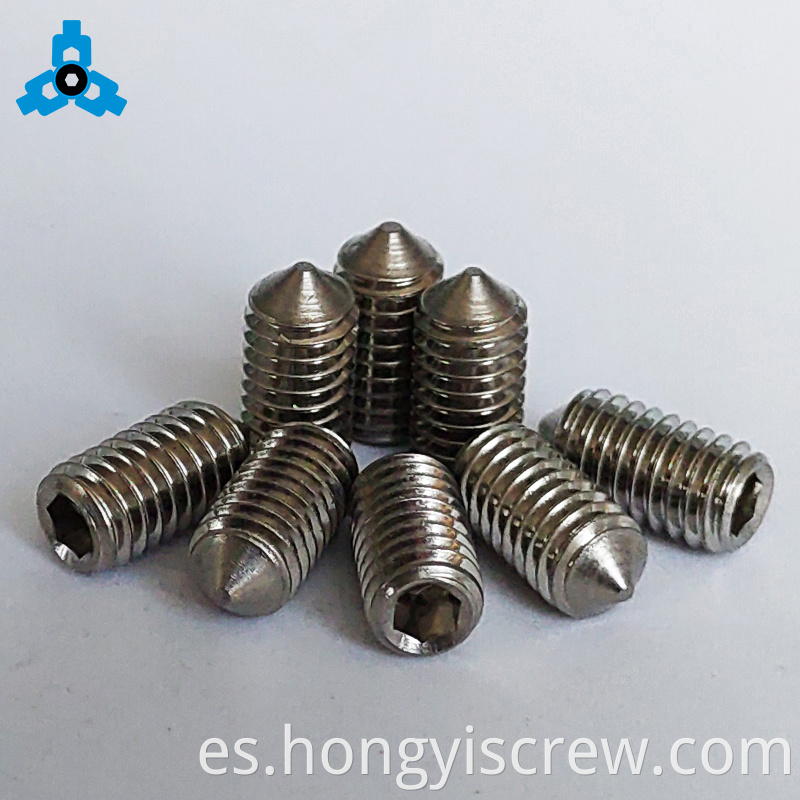 DIN914 Sin encabezado hexadecimal de acero inoxidable Tornillo de acero inoxidable con punto de cono Allen Grub OEM Soporte de stock